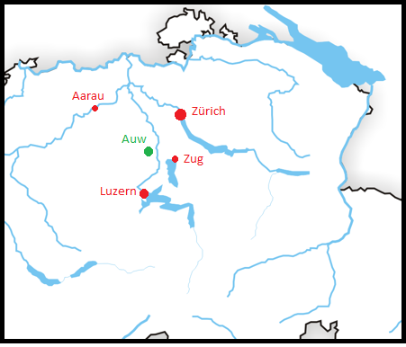 Selbstgezeichnete Karte wo Auw eingetragen ist.